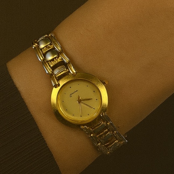 Paolo Gucci Gold & Silver Two-Tone Quartz Watch – Vintage Designer - Picture 1 of 6